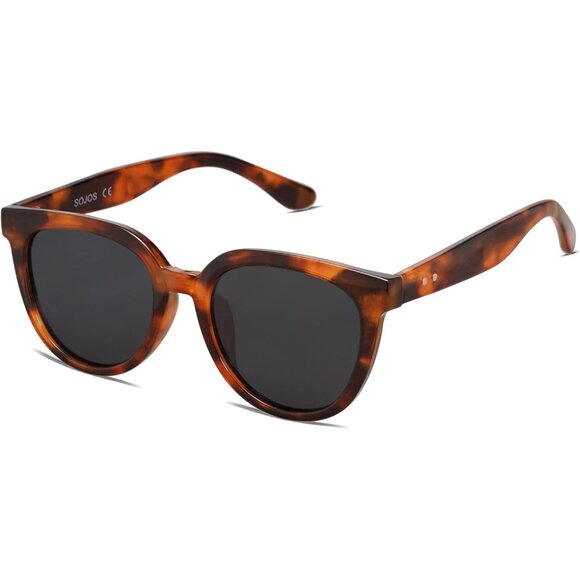 ? Women Black Trendy Cat Eye Sunglasses Round Polarized Fashion Sunnies Eyewear main image 4